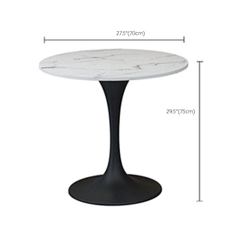 Glam Metal Dinette Table Sintered Stone Dining Table for Home Use
