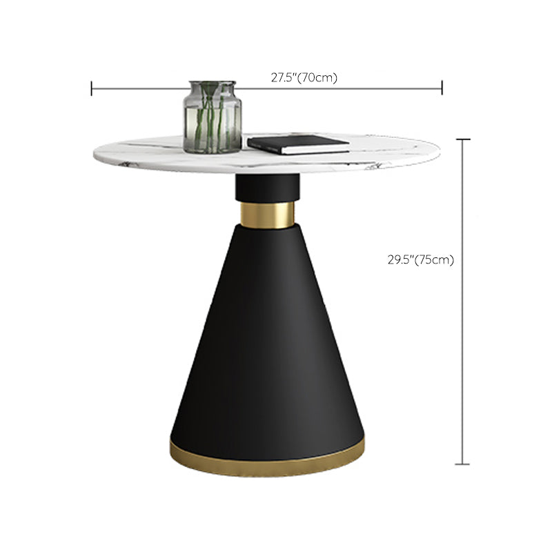 Glam Metal Dinette Table Sintered Stone Dining Table for Home Use