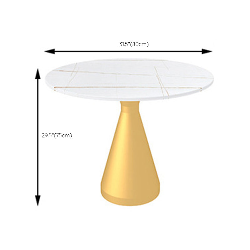 Glam Sintered Stone Dining Table Metal Dinette Table for Home Use