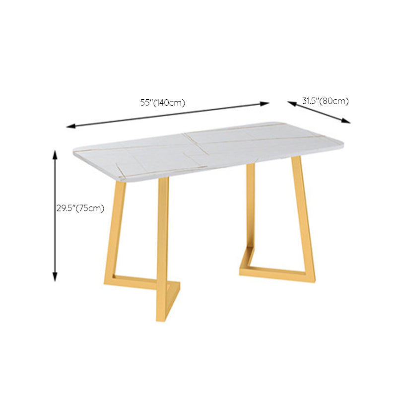 Glam Sintered Stone Dining Table Metal Dinette Table for Home Use