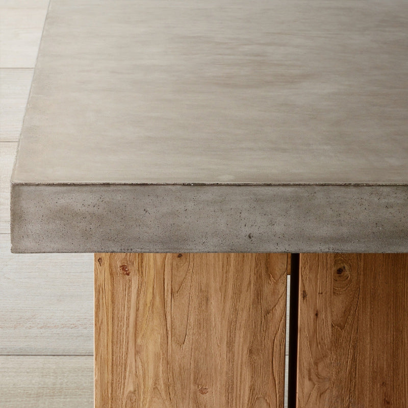Rectangle Double Pedestal Dining Table Modern Wood Base Table for Kitchen