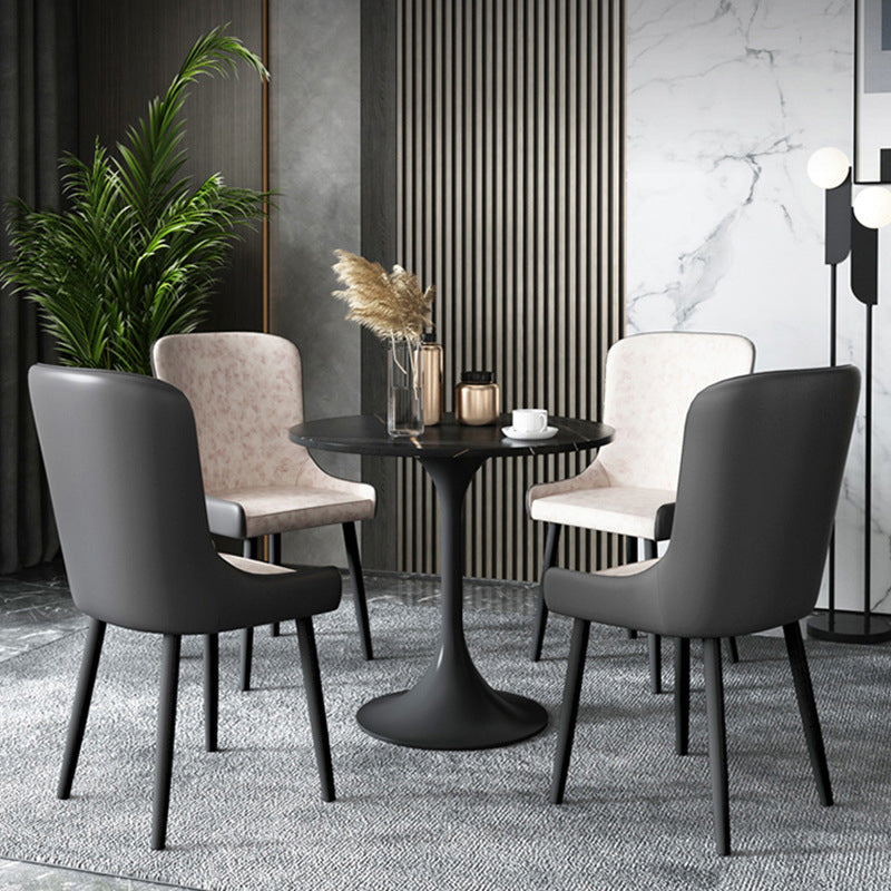 Modern Sintered Stone Dining Table Round Dining Room Table for Kitchen