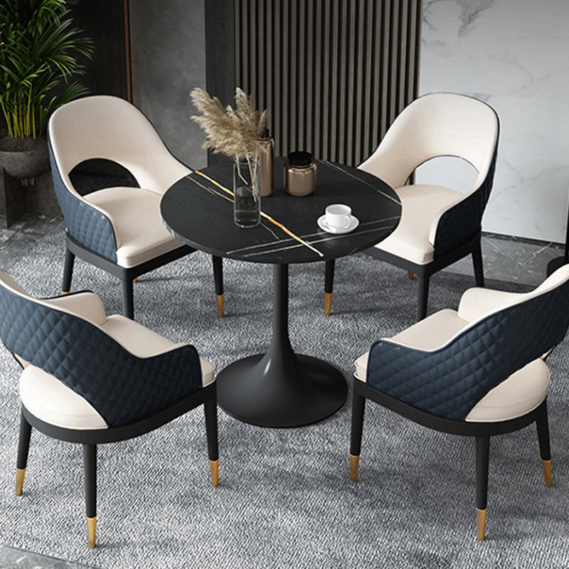 Modern Sintered Stone Dining Table Round Dining Room Table for Kitchen