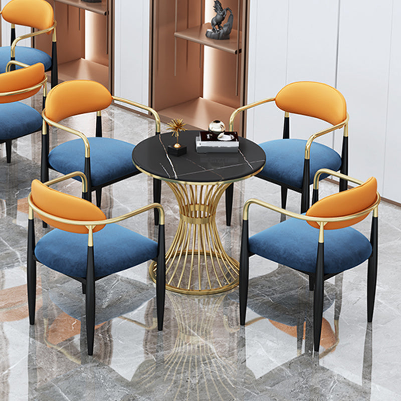 Glam Faux Marble Dining Table Metal Dining Table for Home Use