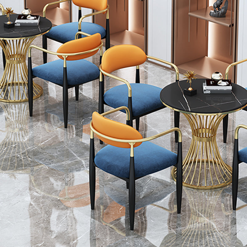 Glam Faux Marble Dining Table Metal Dining Table for Home Use