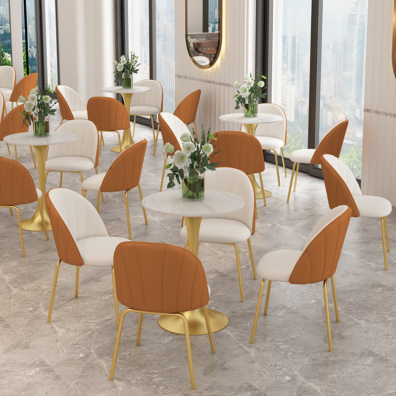 Glam Sintered Stone Dining Table Metal Dining Table for Home Use