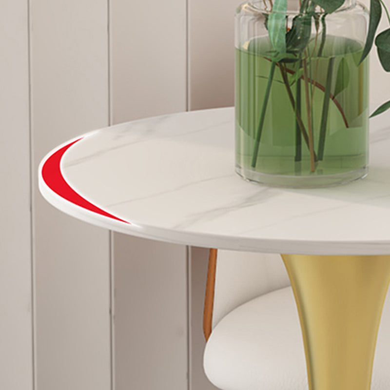 Glam Sintered Stone Dining Table Metal Dining Table for Home Use