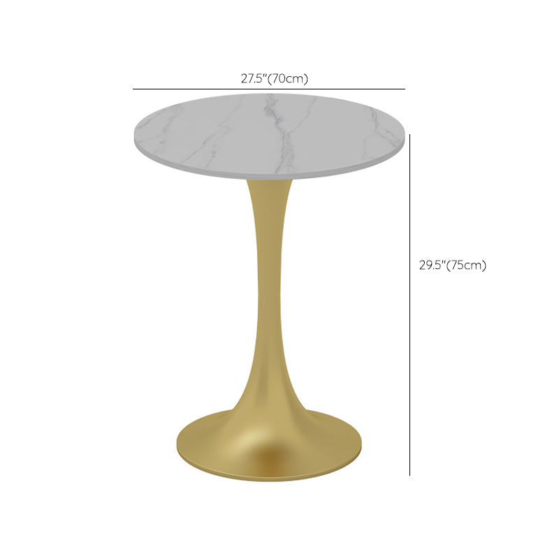Glam Sintered Stone Dining Table Metal Dining Table for Home Use