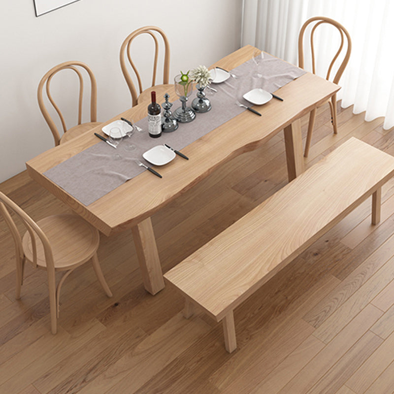 Rectangle 4 Legs Dining Table Modern Style Wood Table for Kitchen