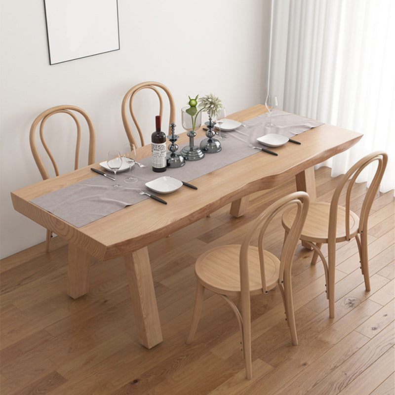 Rectangle 4 Legs Dining Table Modern Style Wood Table for Kitchen