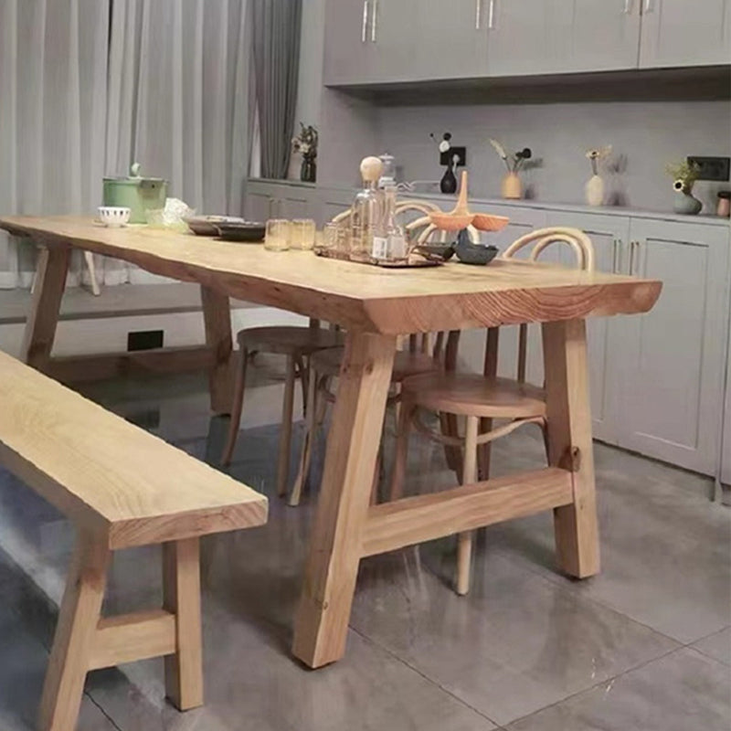 Rectangle 4 Legs Dining Table Modern Style Wood Table for Kitchen
