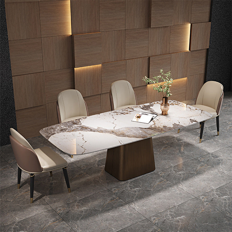 Modern Dining Rectangle Table Dining Stone Table for Home Use