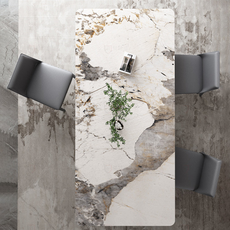 Modern Dining Rectangle Table Dining Stone Table for Home Use