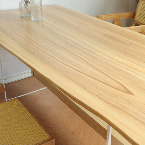 Rectangle Trestle Dining Table Modern Pine Wood Table for Kitchen