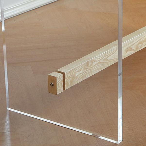 Rectangle Trestle Dining Table Modern Pine Wood Table for Kitchen
