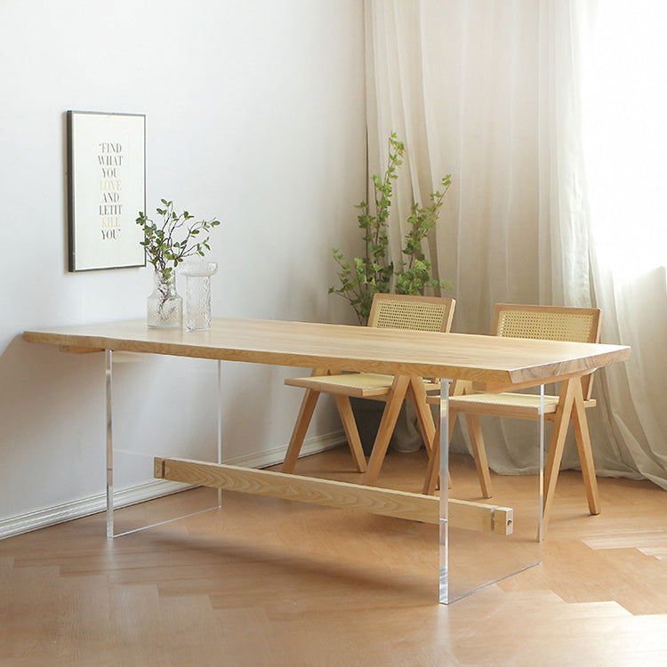 Rectangle Trestle Dining Table Modern Pine Wood Table for Kitchen