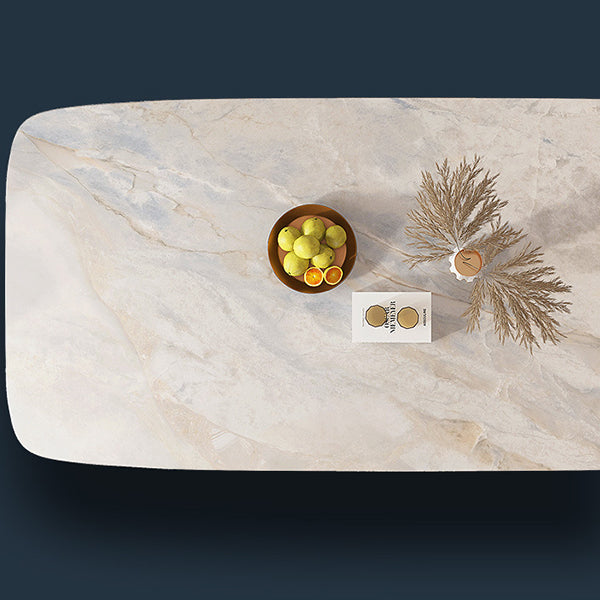 Glam Style Sintered Stone Table Dining Rectangle Table for Home