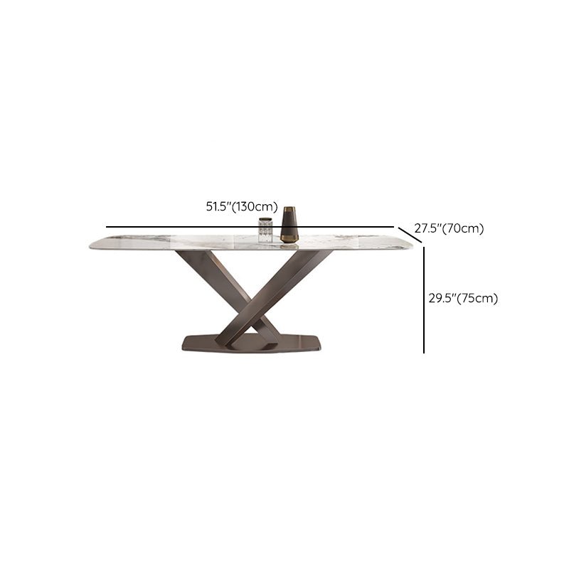 Glam Style Dining Rectangle Table Dining Sintered Stone Table for Home Use