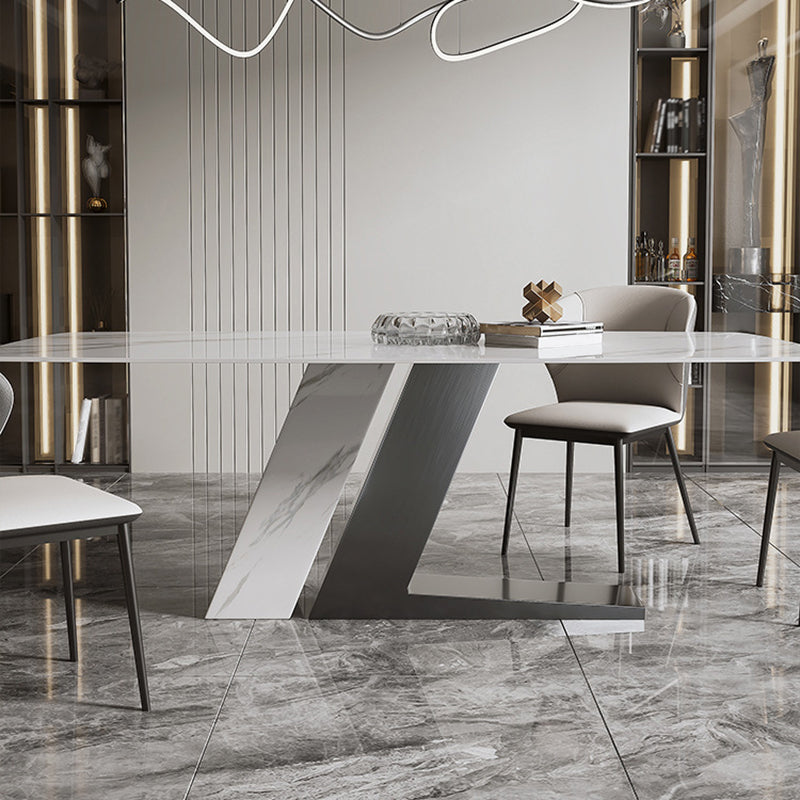 Glam Dining Rectangle Table Dining Sintered Stone Table for Home Use
