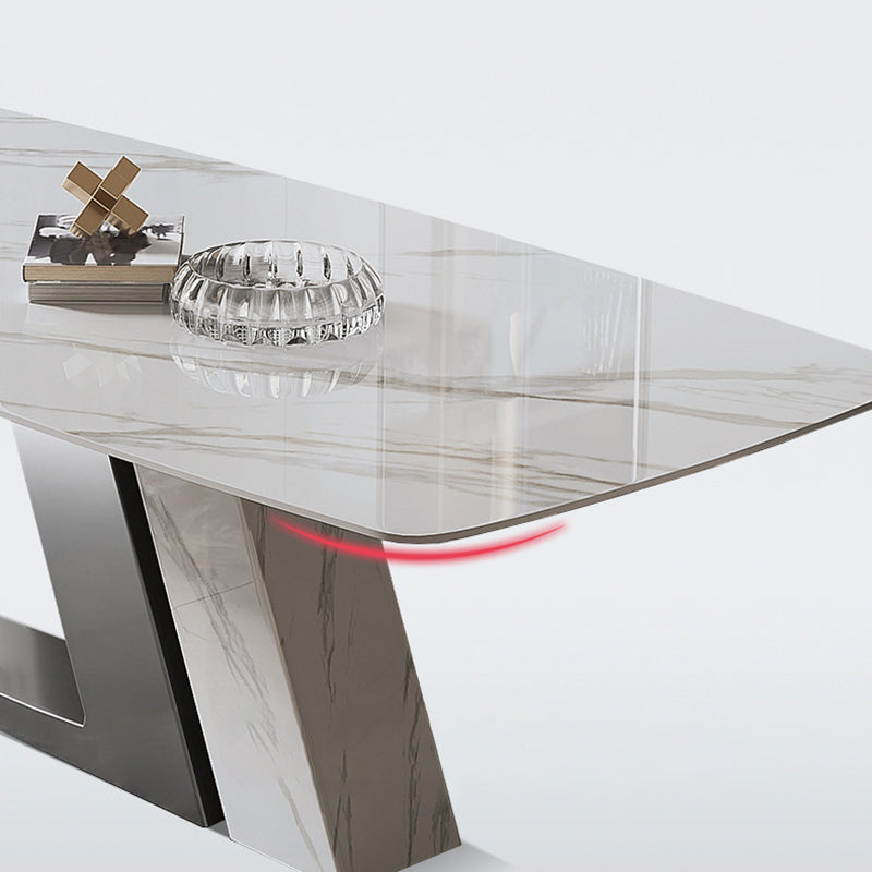 Glam Dining Rectangle Table Dining Sintered Stone Table for Home Use