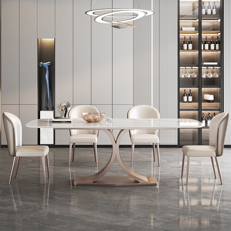 Modern Dining Rectangle Table Dining Sintered Stone Table for Home Use