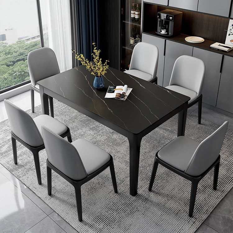 Solid Wood Base Dining Table Rectangle Modern Dining Table for Dinner Room