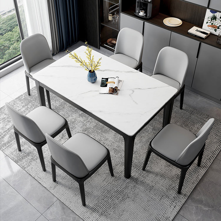 Solid Wood Base Dining Table Rectangle Modern Dining Table for Dinner Room