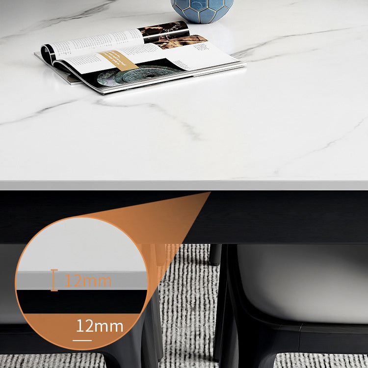 Solid Wood Base Dining Table Rectangle Modern Dining Table for Dinner Room