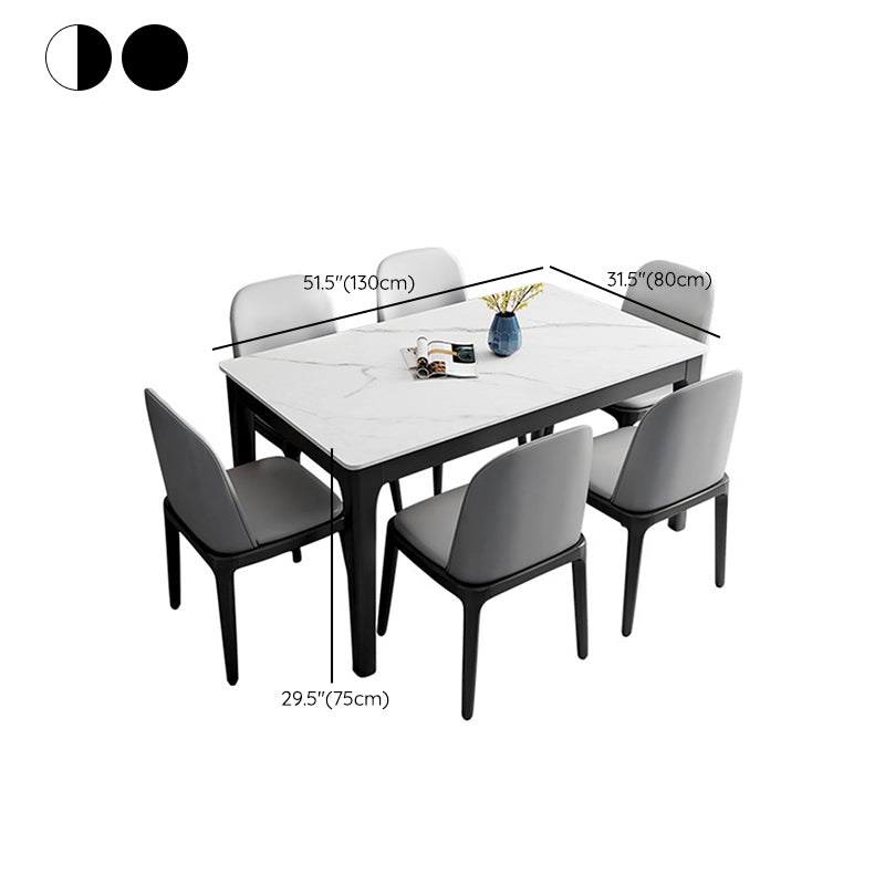 Solid Wood Base Dining Table Rectangle Modern Dining Table for Dinner Room