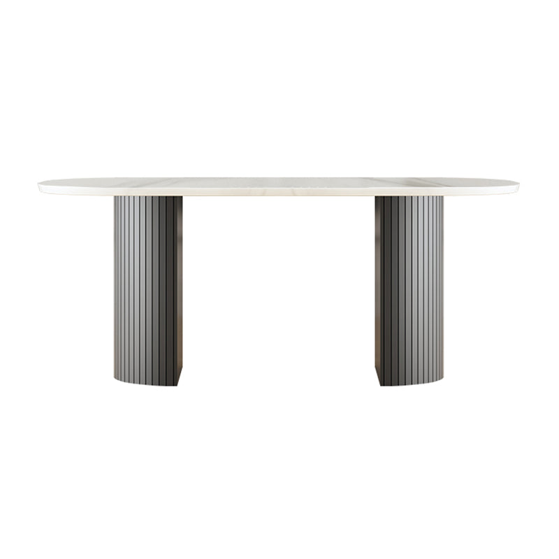 Double Pedestal Dining Table Modern Table for Home and Kitchen