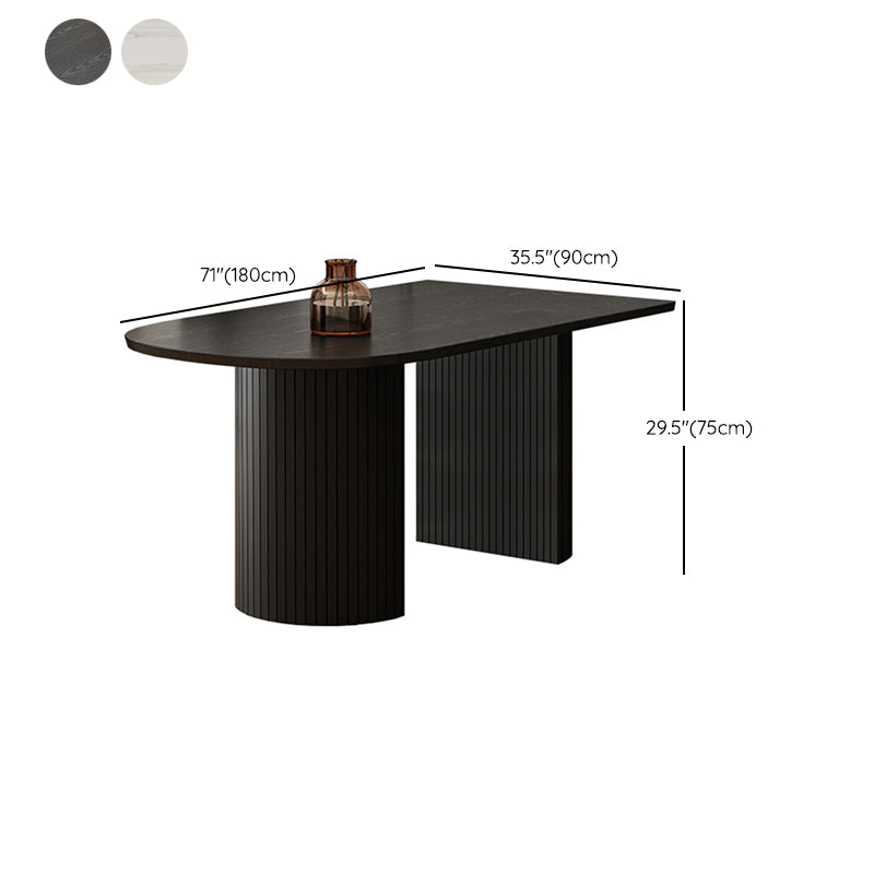 Double Pedestal Dining Table Modern Table for Home and Kitchen