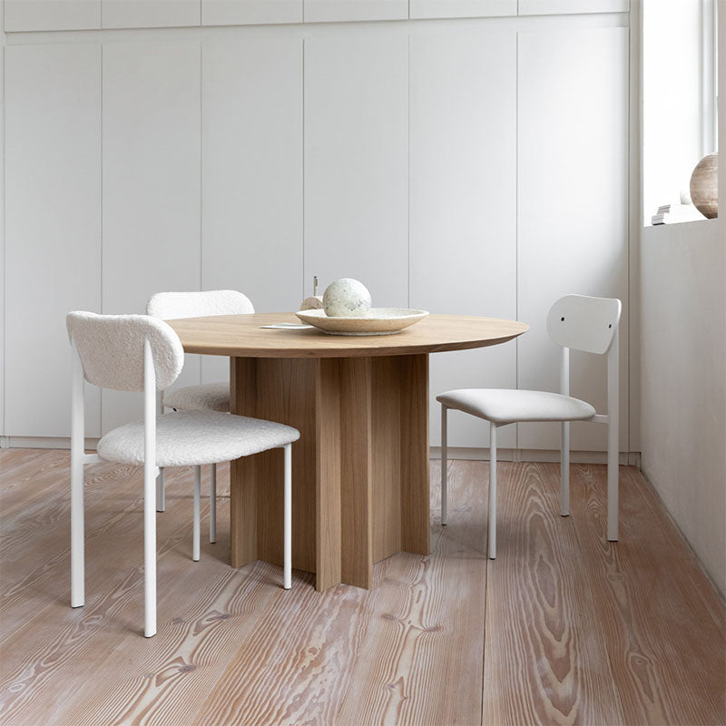 Modern Wood Pedestal Base Table Natural Round Dining Room Kitchen Table