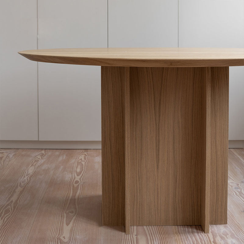 Modern Wood Pedestal Base Table Natural Round Dining Room Kitchen Table