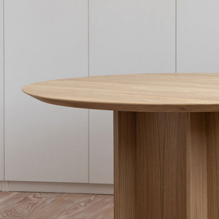 Modern Wood Pedestal Base Table Natural Round Dining Room Kitchen Table