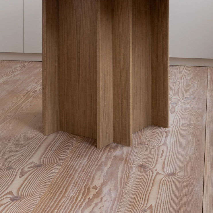 Modern Wood Pedestal Base Table Natural Round Dining Room Kitchen Table