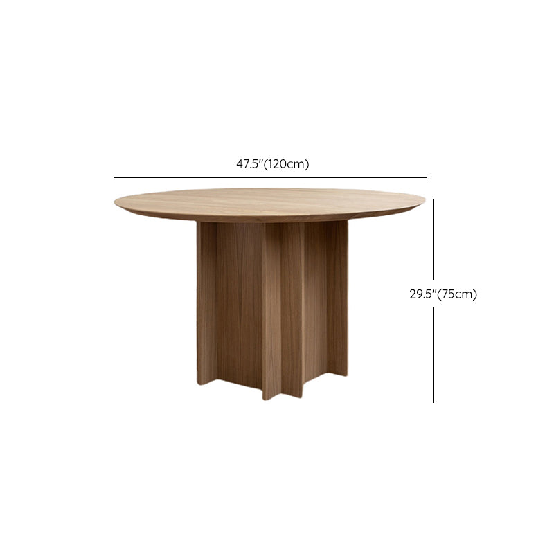 Modern Wood Pedestal Base Table Natural Round Dining Room Kitchen Table