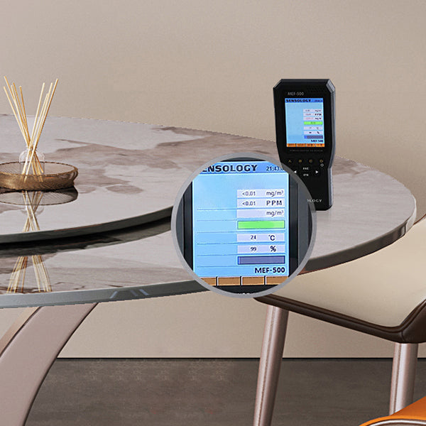 Modern Round Table Sintered Stone Dining Table with Turntable
