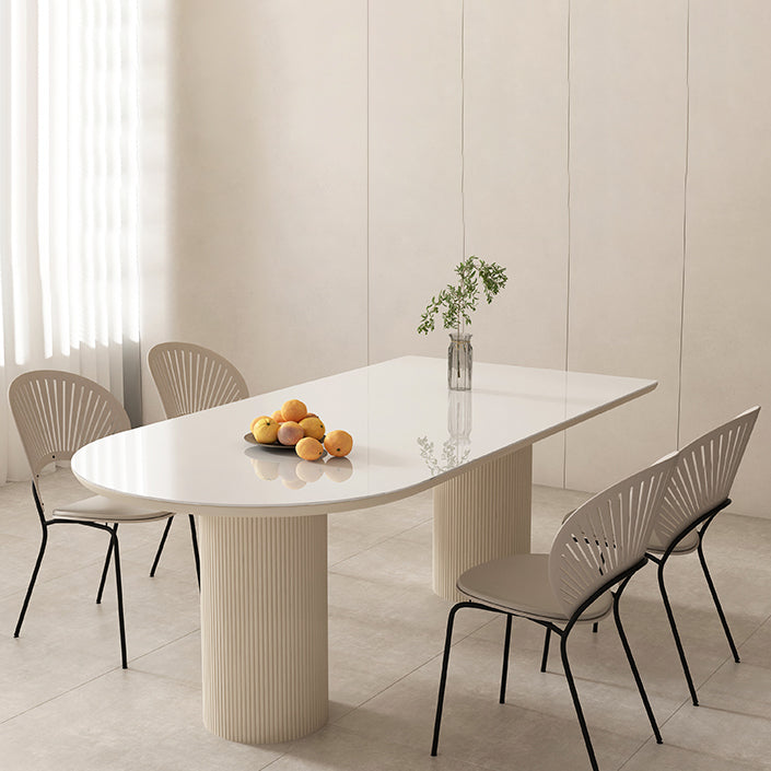 Metal and Slate Table Contemporary Home Wood Legs Dining Table