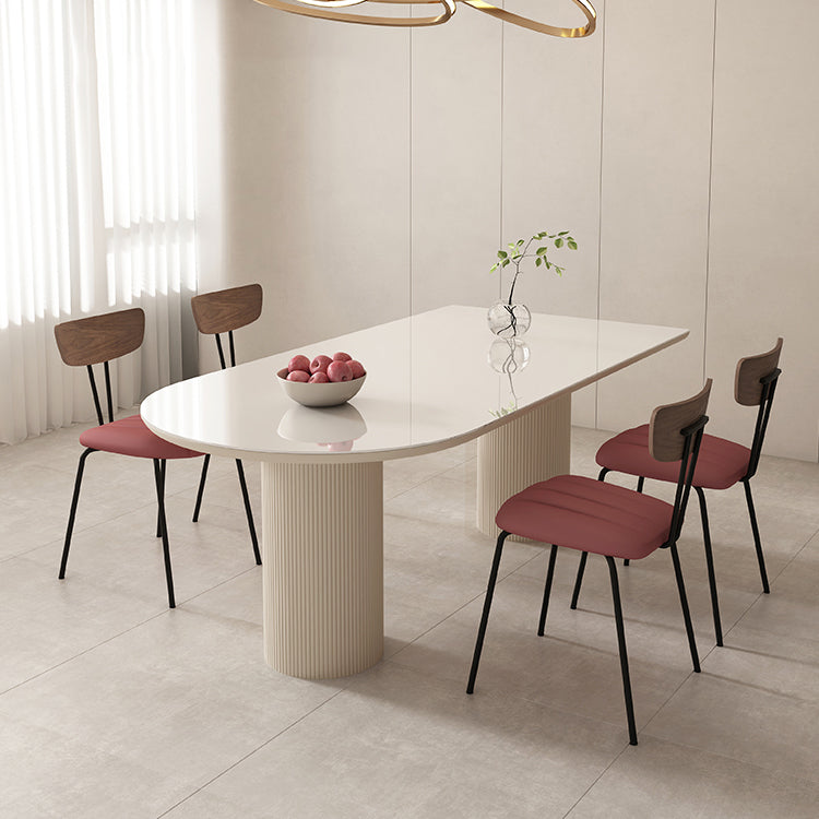 Metal and Slate Table Contemporary Home Wood Legs Dining Table