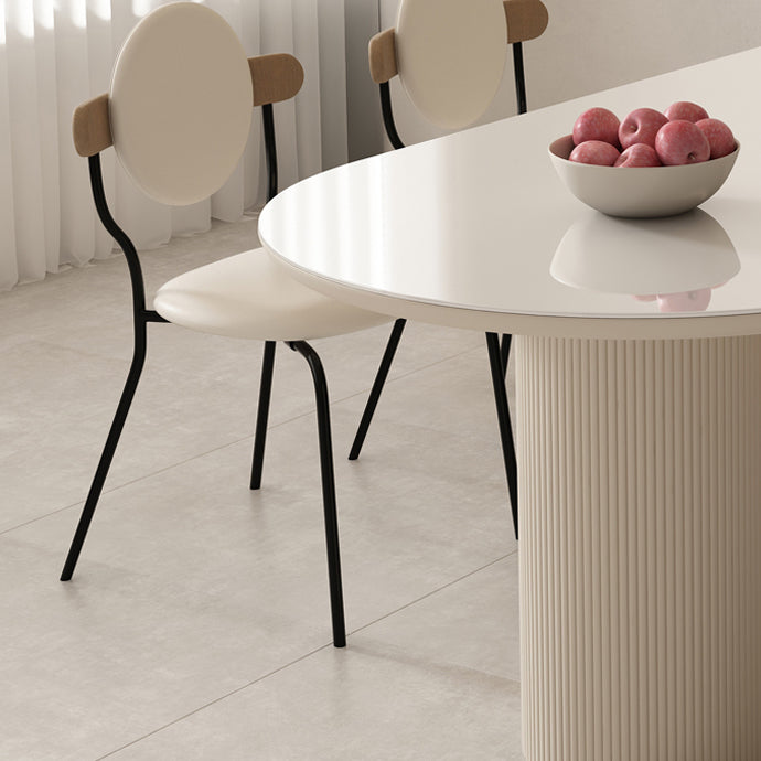 Metal and Slate Table Contemporary Home Wood Legs Dining Table