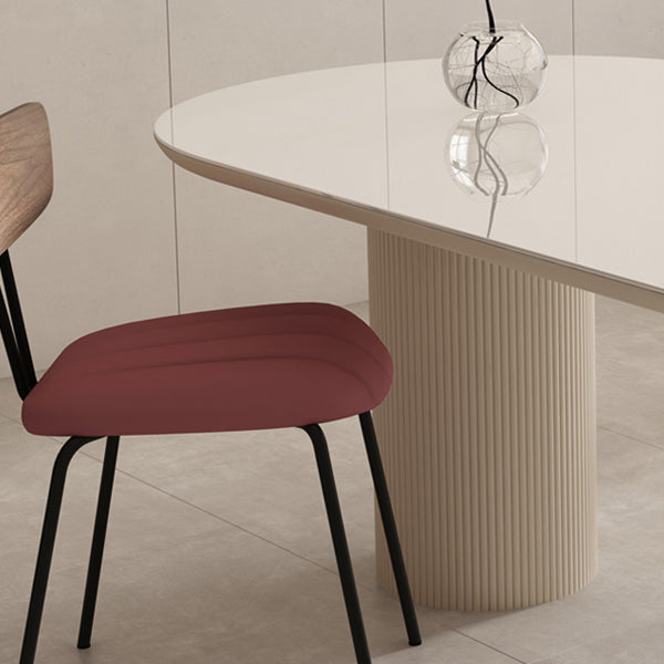 Metal and Slate Table Contemporary Home Wood Legs Dining Table