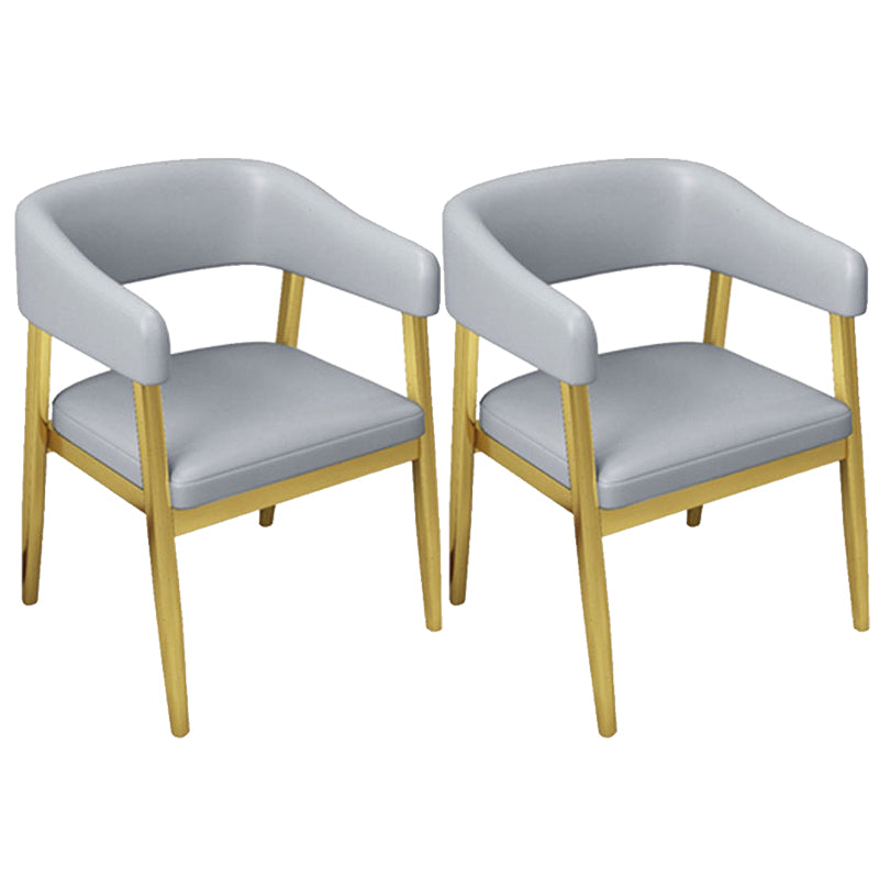 Glam Upholstered Dining Chair Open Back Dining Chair in Grey