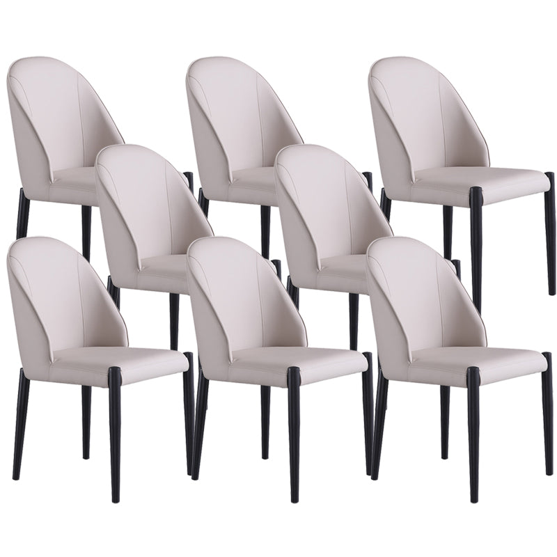 Industrial Faux Leather Chair Armless Side Chairs with Metal Legs for Home Use