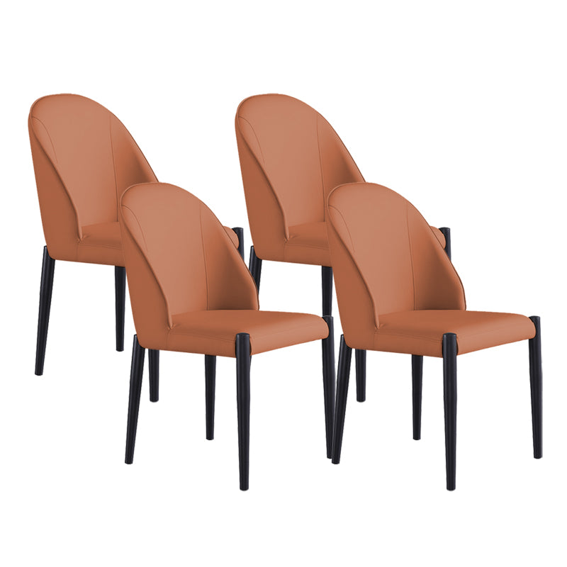 Industrial Faux Leather Chair Armless Side Chairs with Metal Legs for Home Use