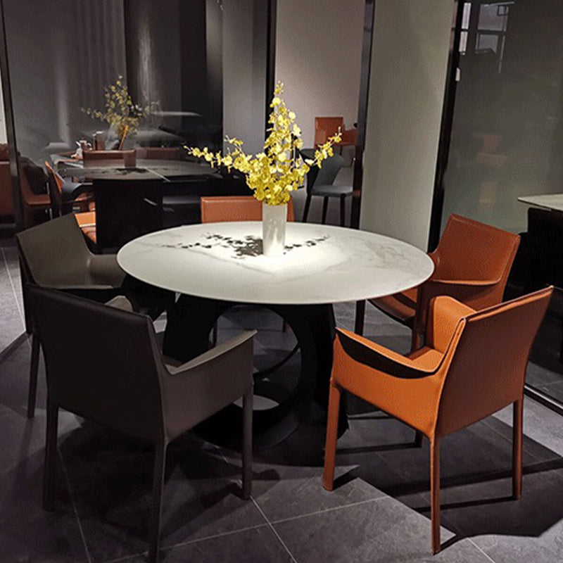 Faux Leather Kitchen Arm Chairs Contemporary Upholstered Dining Chairs