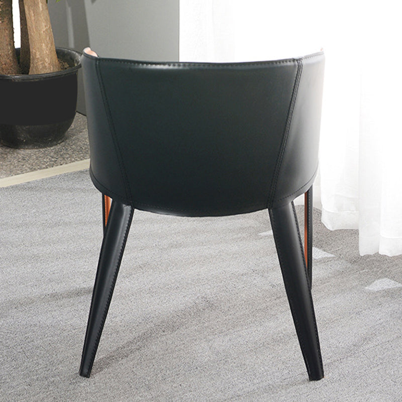 Faux Leather Kitchen Dining Chair Arm Chair in Orange and Black