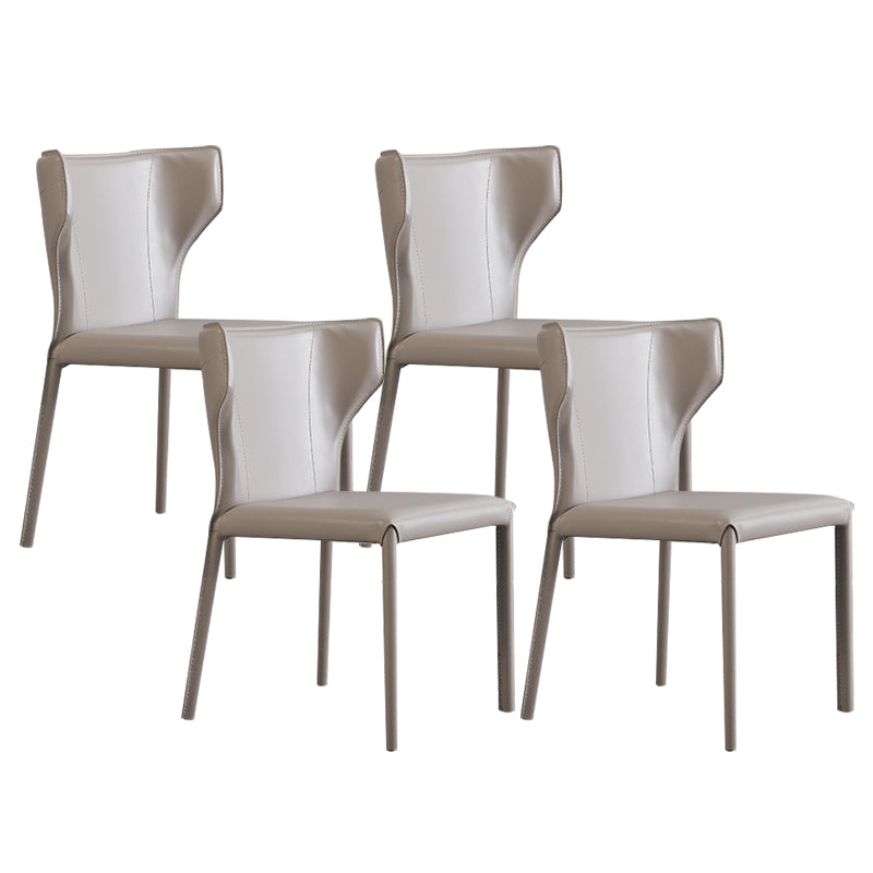 Contemporary Style Chair Armless Side Chairs with Metal Legs for Kitchen