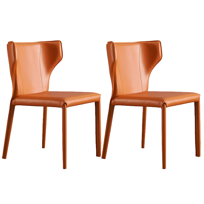 Contemporary Style Chair Armless Side Chairs with Metal Legs for Kitchen