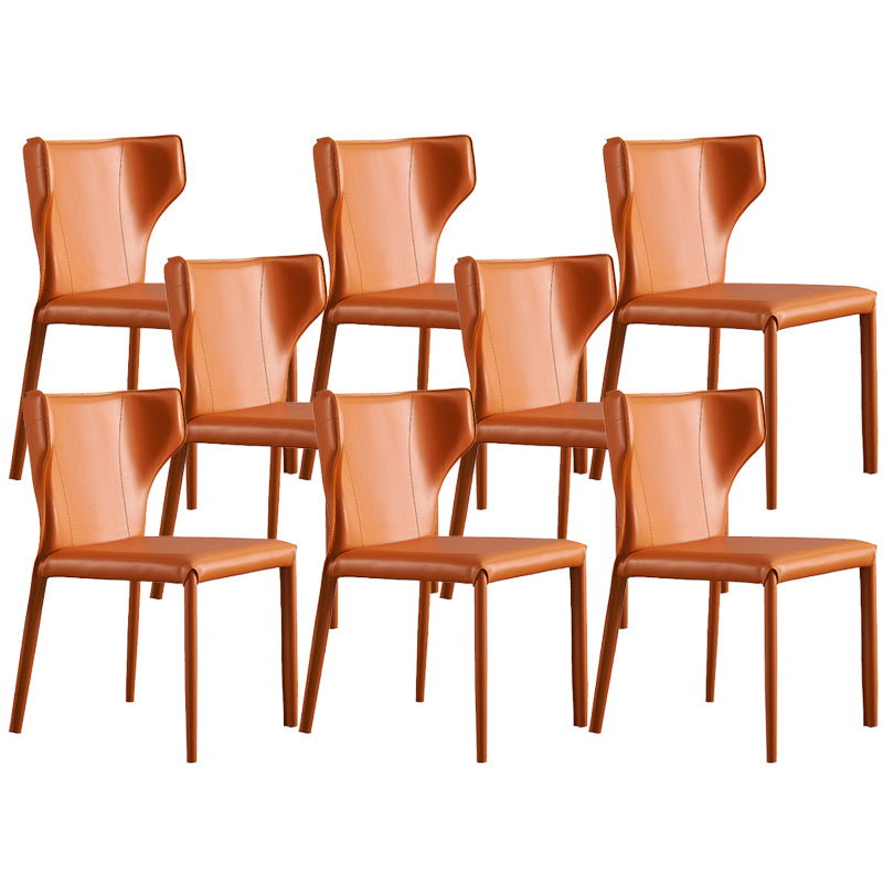 Contemporary Style Chair Armless Side Chairs with Metal Legs for Kitchen