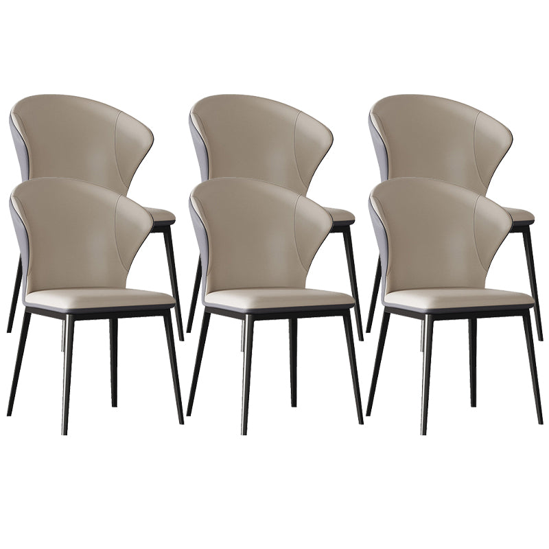 Contemporary Style Windsor Back Chair Armless Side Chairs with Metal Legs for Kitchen